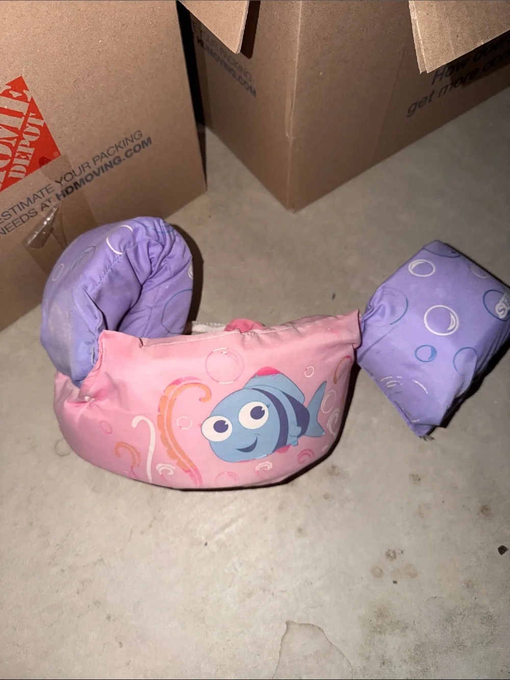 Kids Pink Fish Swim Floatie Arm Bands and Puddle Jumper Set